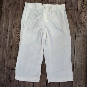 Joseph Linen Blend Wide Leg Capri Pant